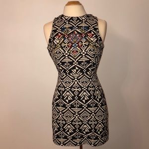 Aztec printed backless dress.